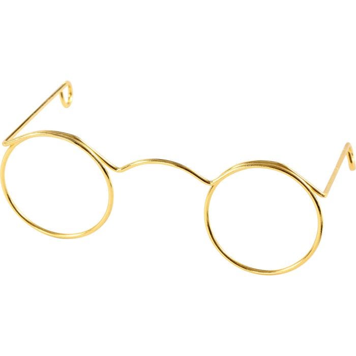 Novelty Glasses, W: 60 mm, hole size 21 mm, gold, 10 pc/ 1 pack