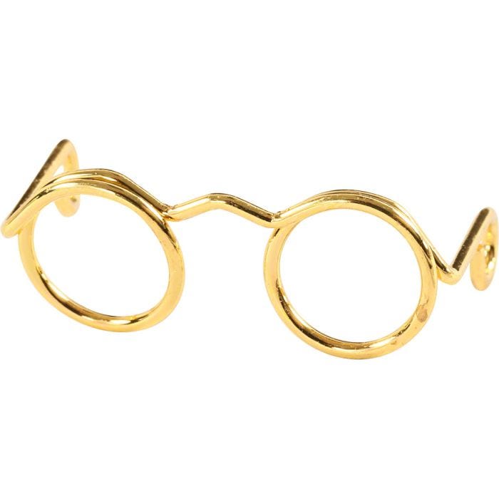 Novelty Glasses, W: 25 mm, gold, 10pc/ 1 pack