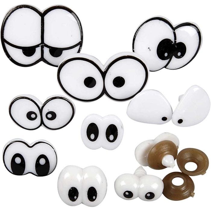 Funny Eyes, size 2-3 cm, 200 asstd./ 1 pack