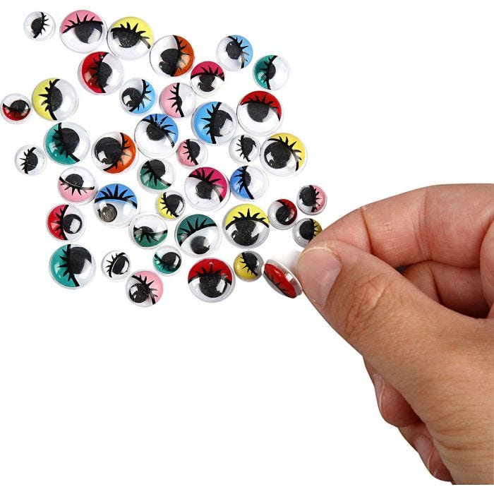 Googly Eyes, self-adhesive, 8-12 mm, 300asstd./ 1 pack