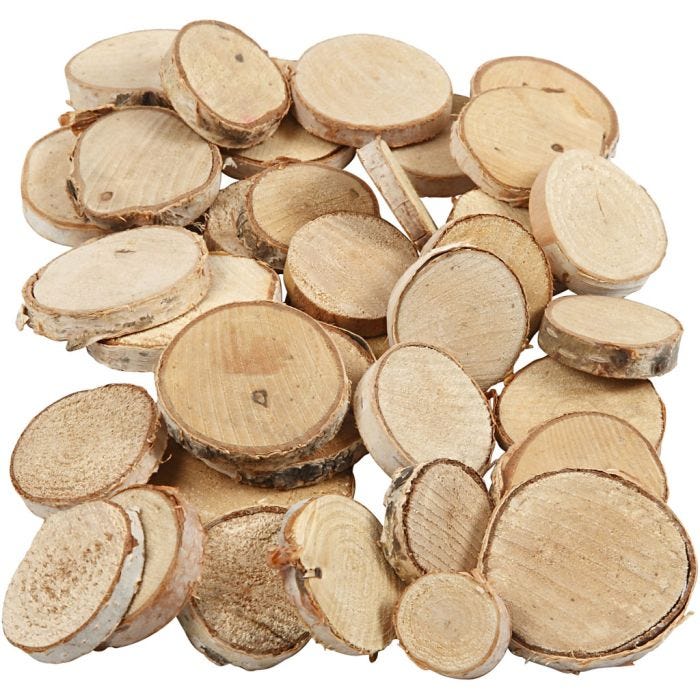 Wood Mix, dia. 25-45 mm, thickness 7 mm, 600g/ 1 pack
