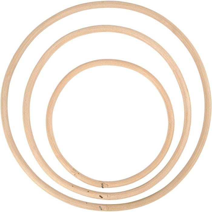 Bamboo ring, dia. 15,3+20,3+25,5 cm, 3 pc/ 1 set
