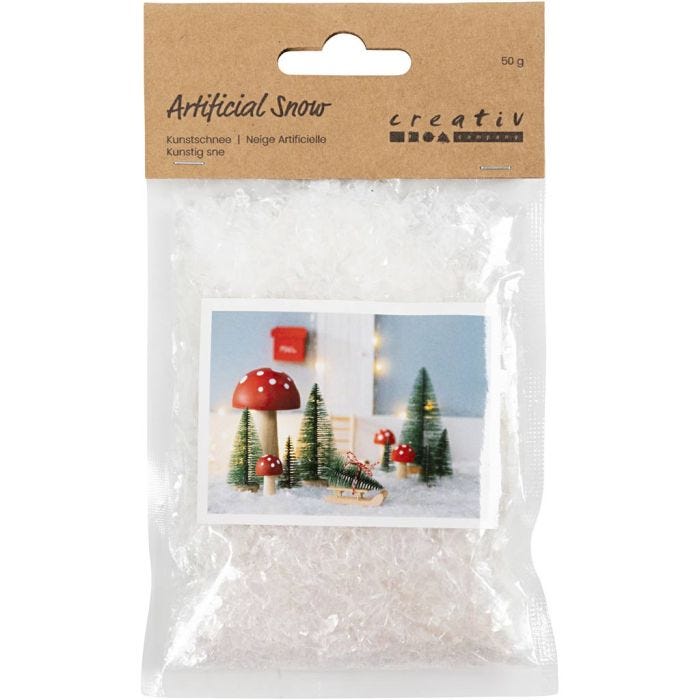 Artificial Snow, white glitter, 50g/ 1 bag