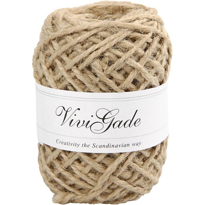 Natural Hemp, 1-2 mm, natural, 30m/ 1 roll