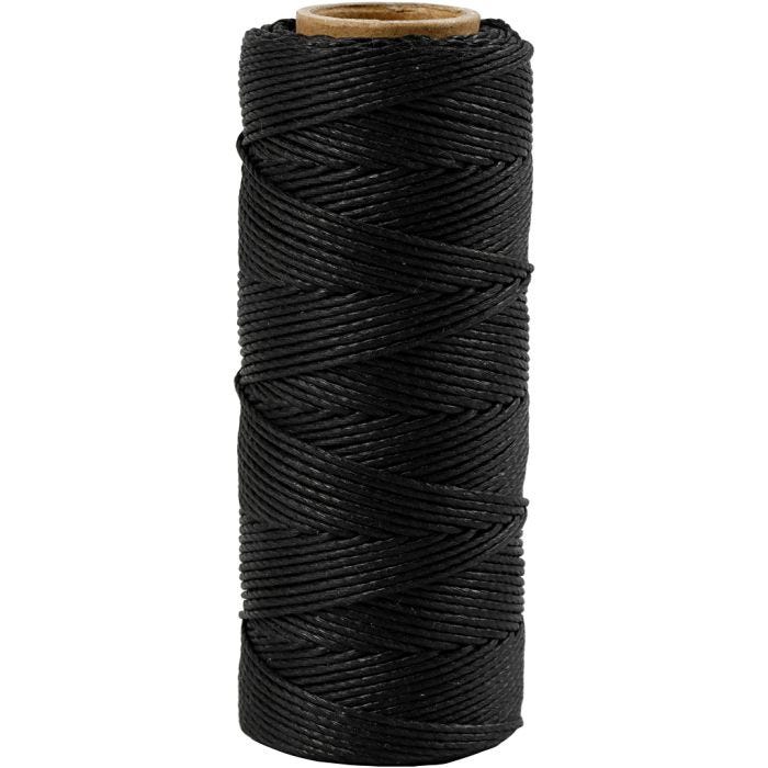 Bamboo Cord, thickness 1 mm, black, 65 m/ 1 roll