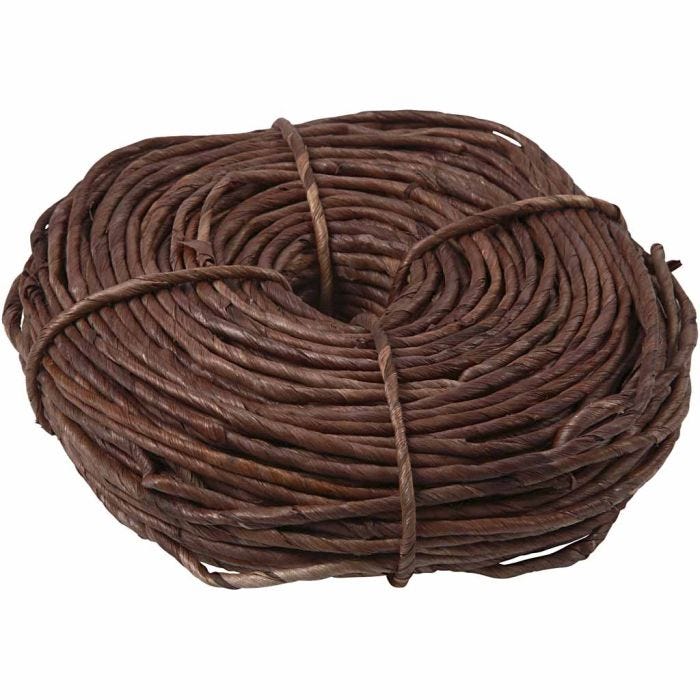 Maize string, W: 3,5-4 mm, brown, 300 g/ 1 bundle