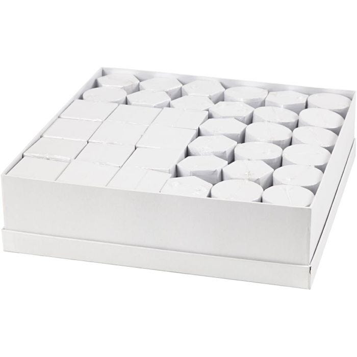 Boxes, H: 7+9 cm, size 4,5+6 cm, white, 36 set/ 1 pack