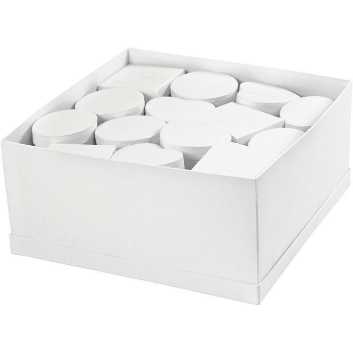 Boxes, H: 5 cm, dia. 10-12 cm, white, 27 pc/ 1 pack
