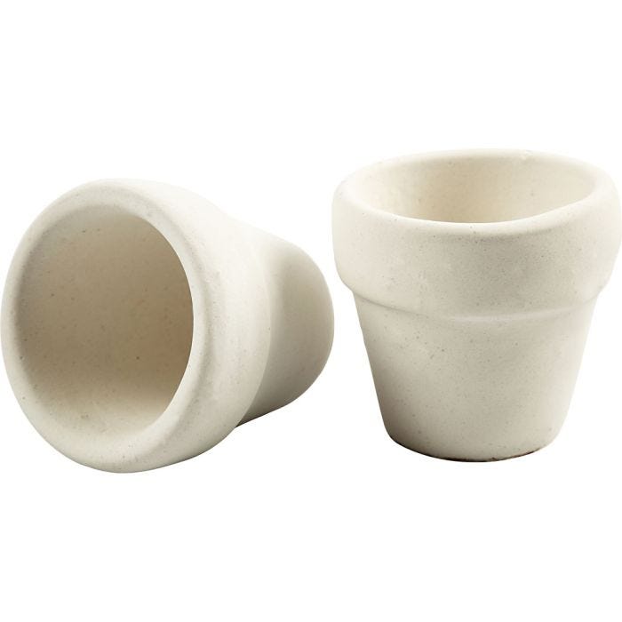 Flower Pots, H: 4,6 cm, dia. 5,2 cm, white, 48 pc/ 1 pack