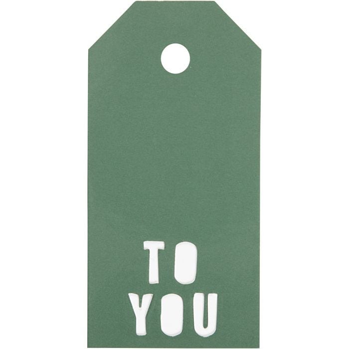Manila Tags, TO YOU, size 5x10 cm, 300 g, green, 15 pc/ 1 pack