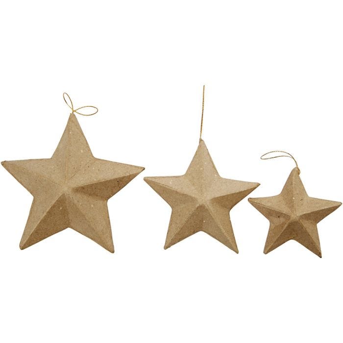 Stars, 7,5+10+12,5 cm, 6pc/ 1 pack