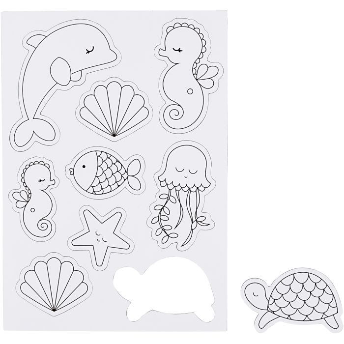 Magnets, Sea creatures, 14,85x21, 1 sheet