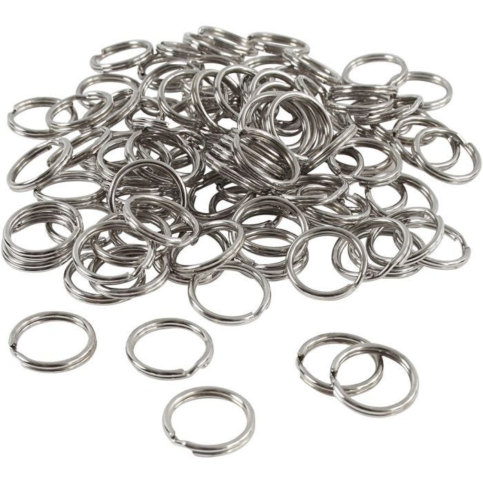 Key rings, dia. 15 mm, 100 pc/ 1 pack