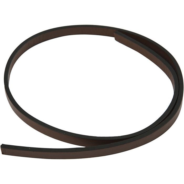 Faux Leather Belt, W: 10 mm, thickness 3 mm, brown, 1m/ 1 pack