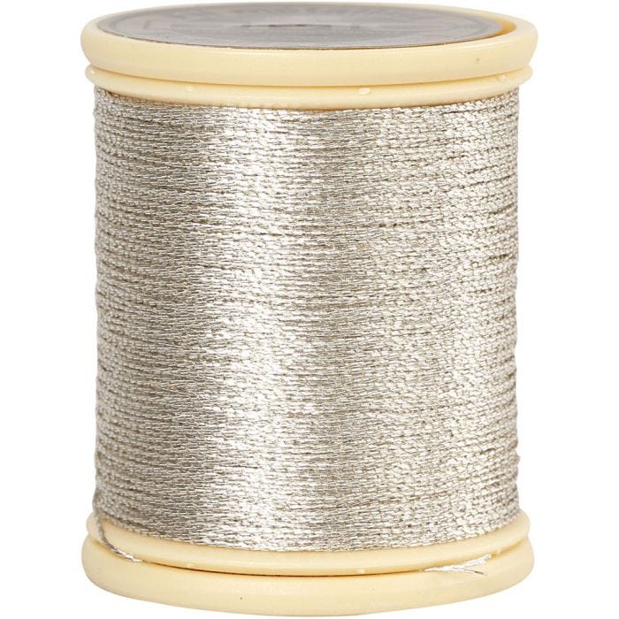 DMC Metallic Thread, thickness 0,36 mm, silver, 40 m/ 1 roll
