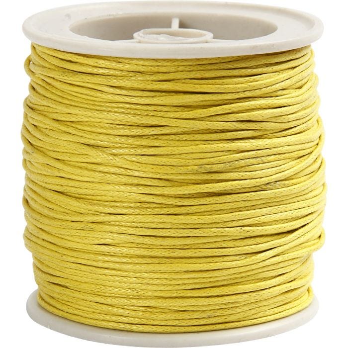 Cotton cord, thickness 1 mm, yellow, 40 m/ 1 roll