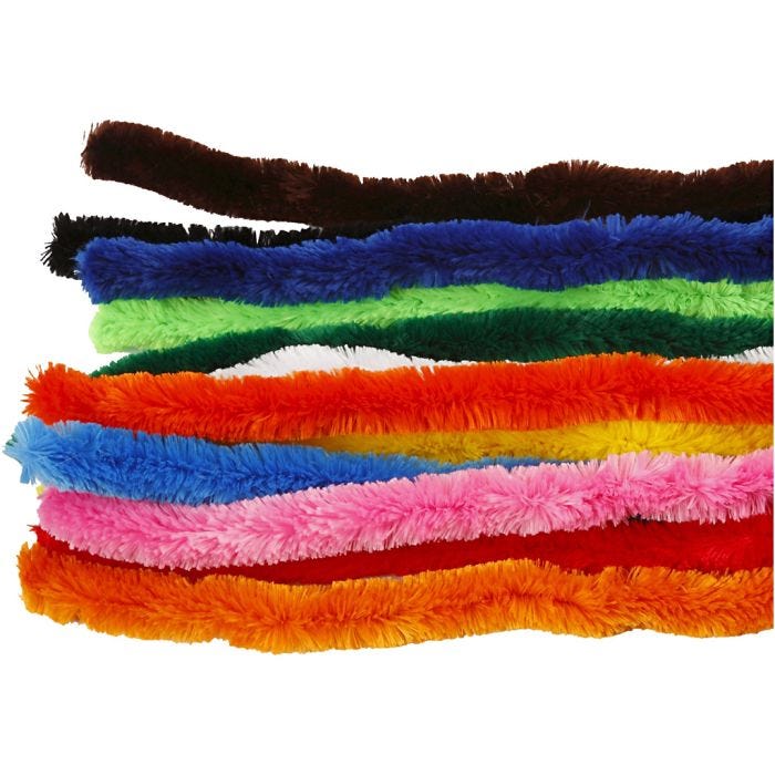 Chenille, big, 45 cm, 25 mm, assorted colours, 60asstd./ 1 pack