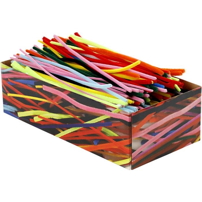 Chenille, 30 cm, 4+6+9 mm, assorted colours, 700asstd./ 1 pack