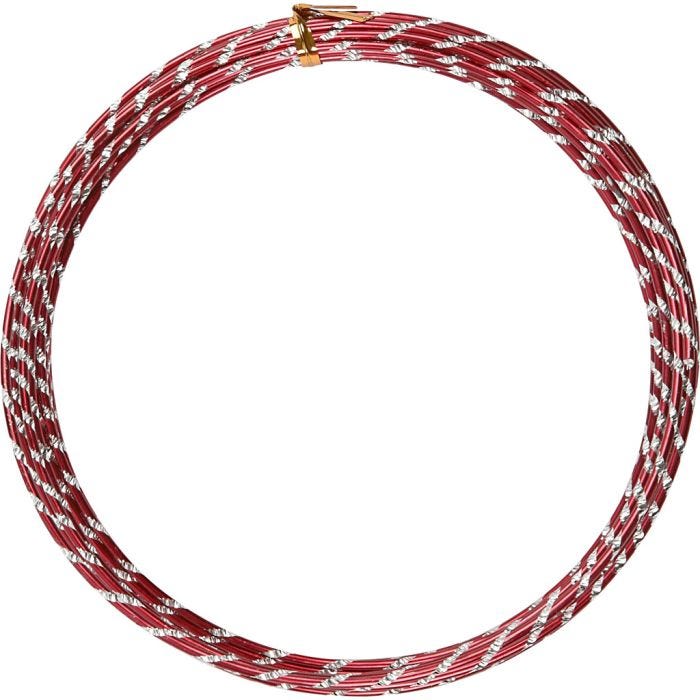Aluminium Wire, diamond-cut, thickness 2 mm, red, 7 m/ 1 roll