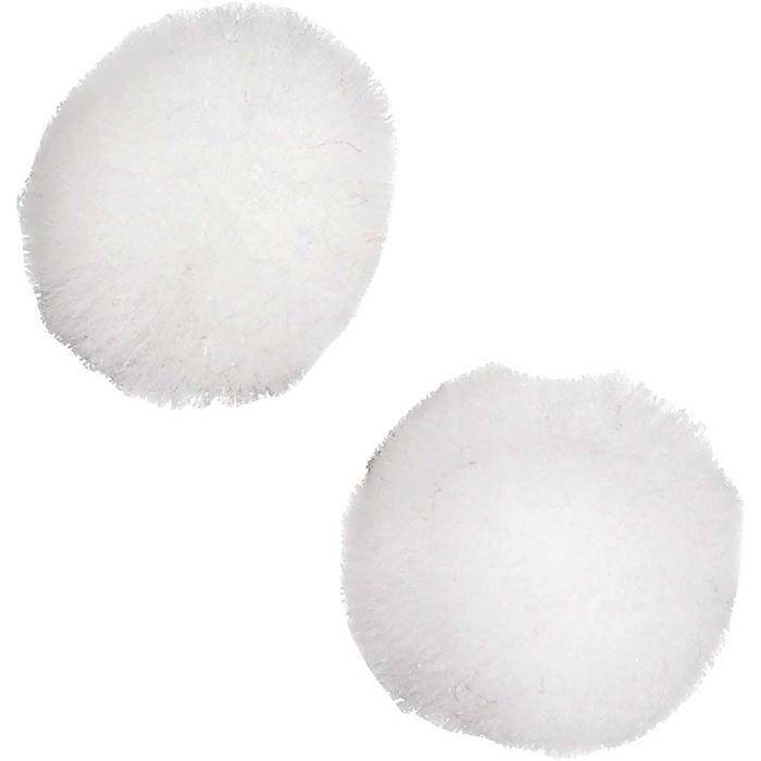 Pompoms, 15 mm, white, 200pc/ 1 pack