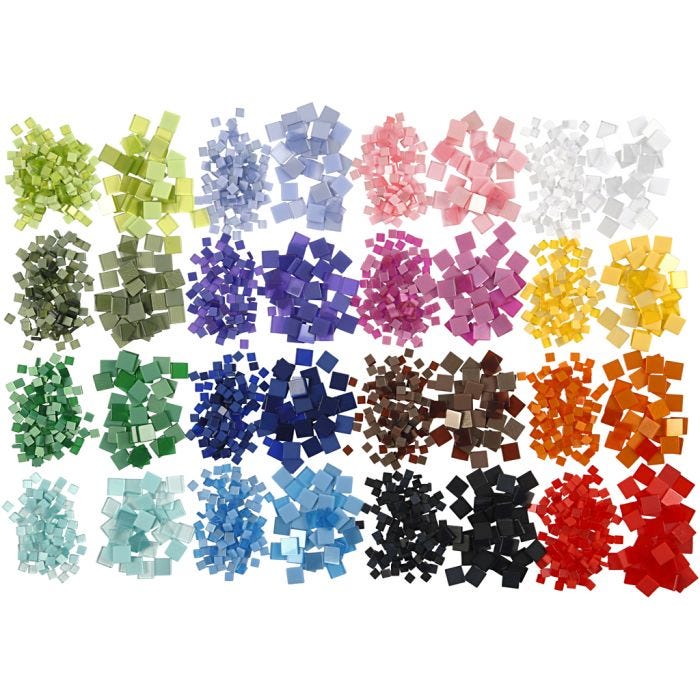 Mini Mosaic, size 5x5+10x10 mm, thickness 2 mm, 32x25 g/ 1 pack