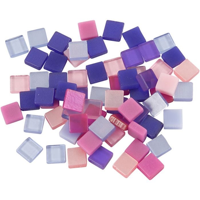 Mini Mosaic, size 5x5 mm, thickness 2 mm, lilac/dark lilac, 25 g/ 1 pack