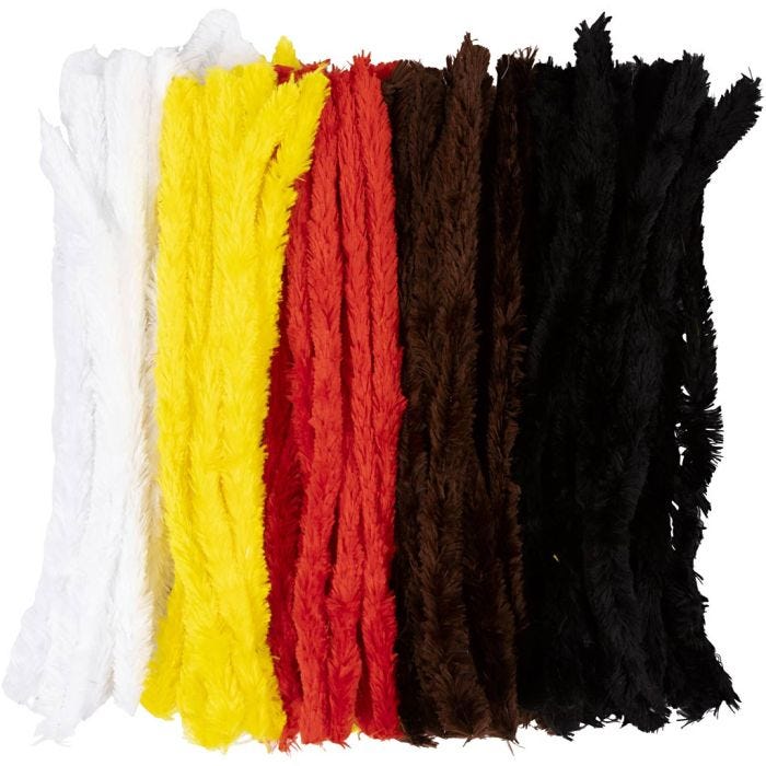 Chenille, L: 40 cm, assorted colours, 96 pc/ 1 pack