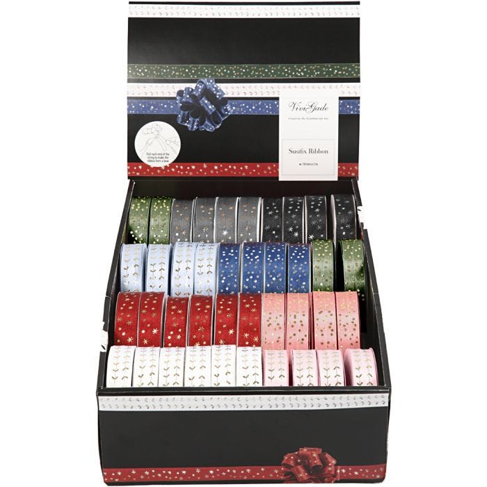 Susifix Ribbon, W: 18 mm, assorted colours, 40x5 m/ 1 pack