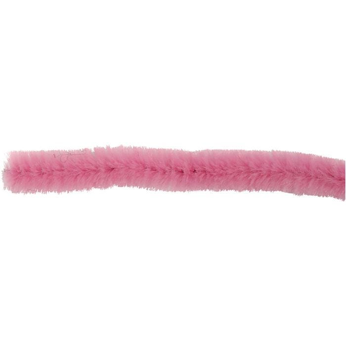 Chenille, L: 30 cm, thickness 6 mm, pink, 50 pc/ 1 pack