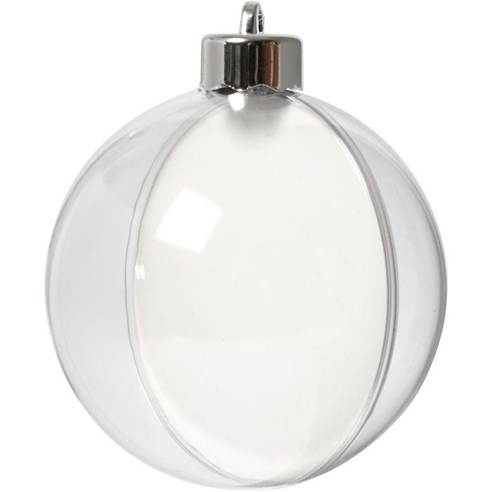Baubles to Decorate, dia. 8 cm, transparent, 5pc/ 1 pack