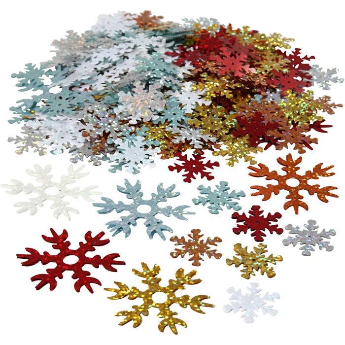 Sequins, size 25+45 mm, assorted colours, 250 g/ 1 pack