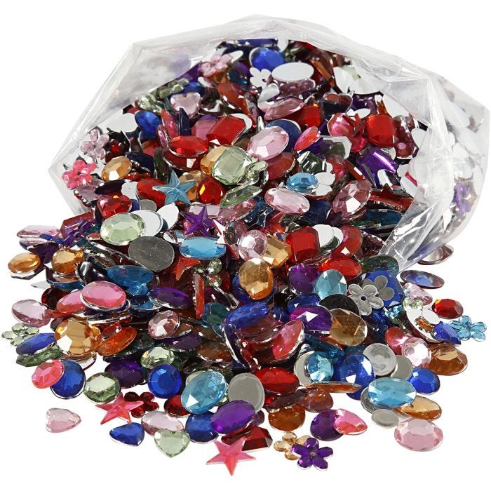 Rhinestones, size 5-15 mm, 1600 pc/ 1 pack