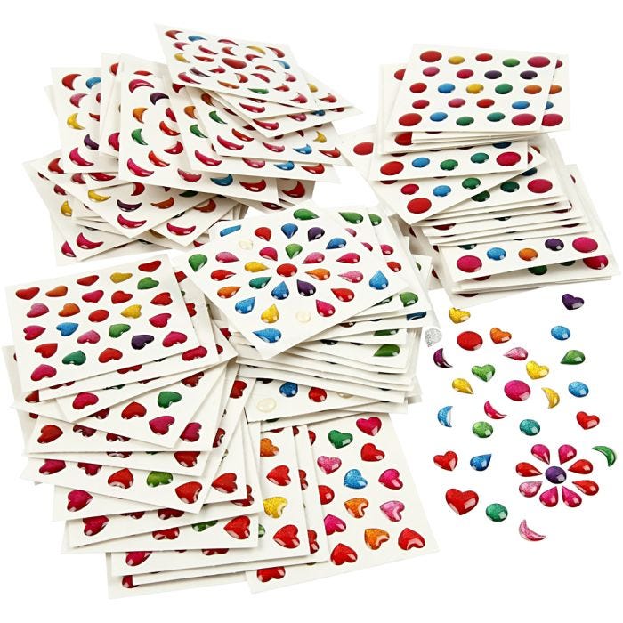Mini Stickers, size 7-11 mm, 100 sheet/ 1 pack