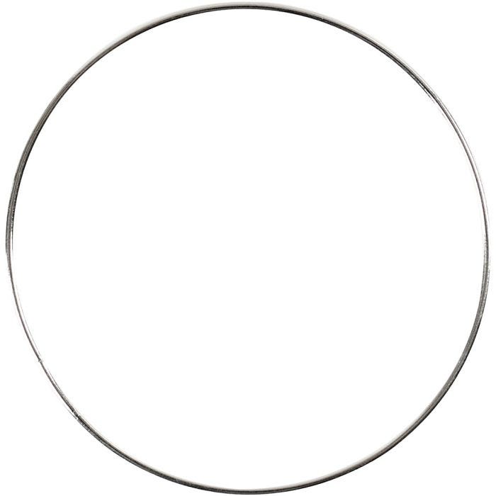 Metal Wire Ring, dia. 7 cm, thickness 1,5 mm, silver, 10 pc/ 1 pack