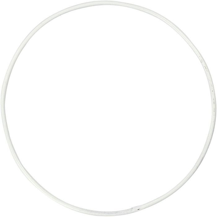Metal Wire Ring, dia. 10 cm, thickness 2 mm, white, 10 pc/ 1 pack