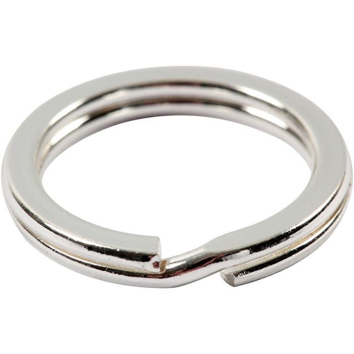 Split Ring, 15 mm, silver-plated, 15pc/ 1 pack