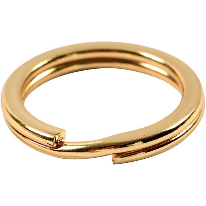 Split Ring, dia. 15 mm, gold-plated, 15 pc/ 1 pack