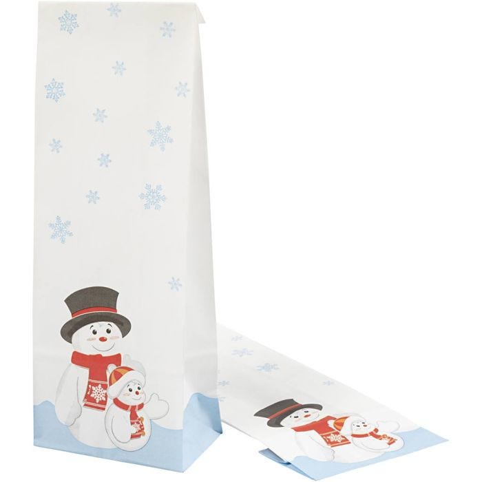 Christmas goodie bag, Christmas motif, H: 28 cm, size 6x10 cm, 60 g, 100 pc/ 1 pack