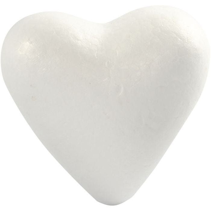 Heart, H: 11 cm, D. 5 cm, W: 11,5 cm, white, 5 pc/ 1 pack