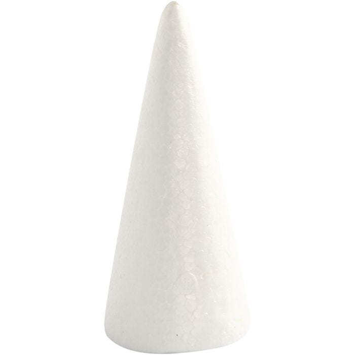 Cone, H: 14,5 cm, dia. 6 cm, white, 5 pc/ 1 pack