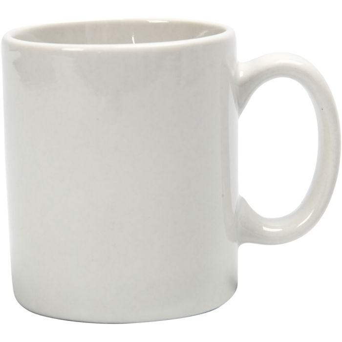 Mugs, H: 7 cm, dia. 6 cm, white, 1 pc