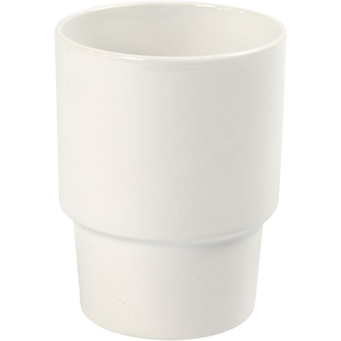 Mug, H: 11 cm, dia. 8,5 cm, white, 1 pc