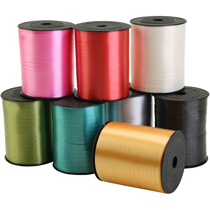 Curling Ribbon, W: 5 mm, assorted colours, 8x400 m/ 1 pack