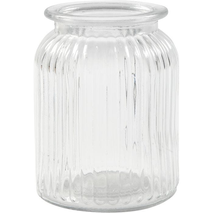 Glass Jar, H: 14,5 cm, dia. 11 cm, hole size 7 cm, 6 pc/ 1 pack