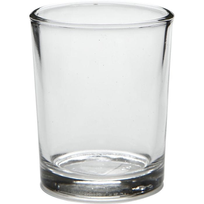 Tealight holder in glass, H: 6,5 cm, dia. 4,5-5,5 cm, 120 ml, 12 pc/ 1 box