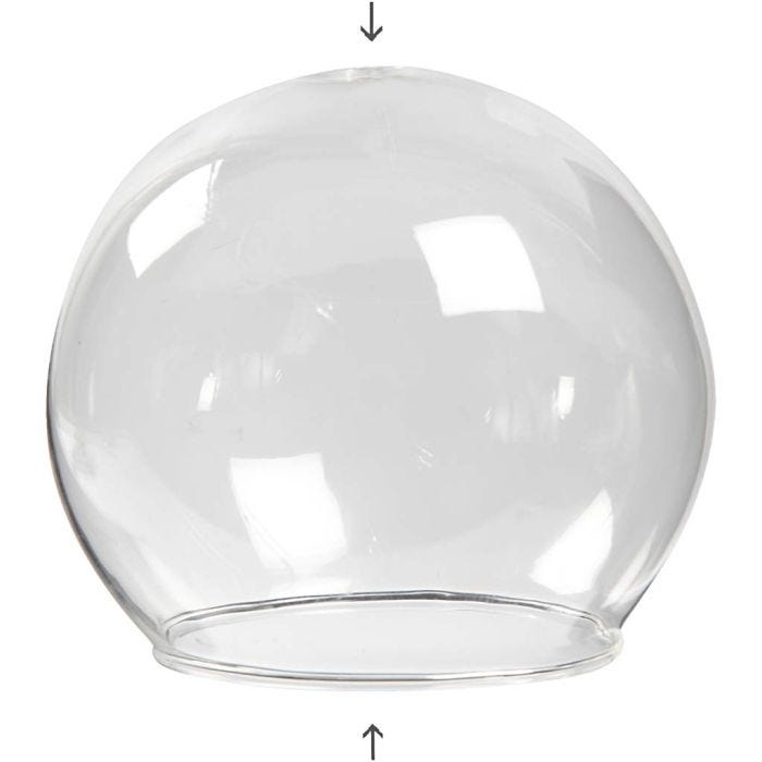 Clear Glass Baseless Hanging Bauble, dia. 8 cm, hole size 5 cm, transparent, 4 pc/ 1 pack