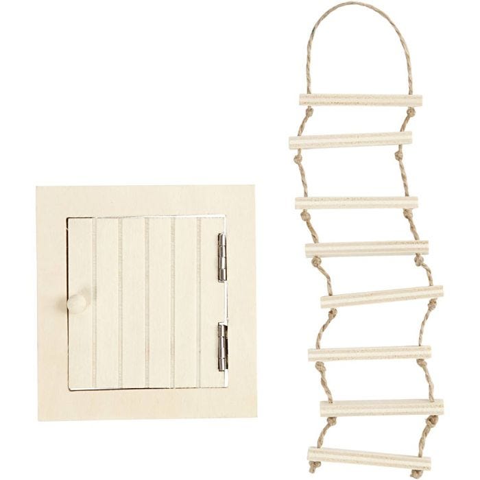 Attic Access Door and rope ladder, 9-20 cm, 1 set