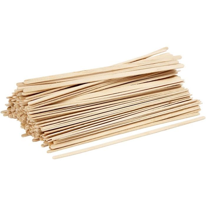 Ice lolly sticks, L: 19 cm, W: 6 mm, natural, 200 pc/ 1 pack