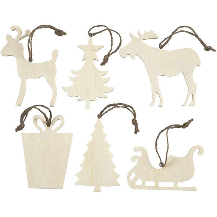 Christmas Ornaments, 7-9 cm, 4 mm, 6pc/ 1 pack
