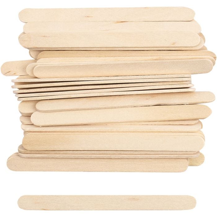 Ice lolly sticks, L: 11,5 cm, W: 10 mm, natural, 30 pc/ 1 pack